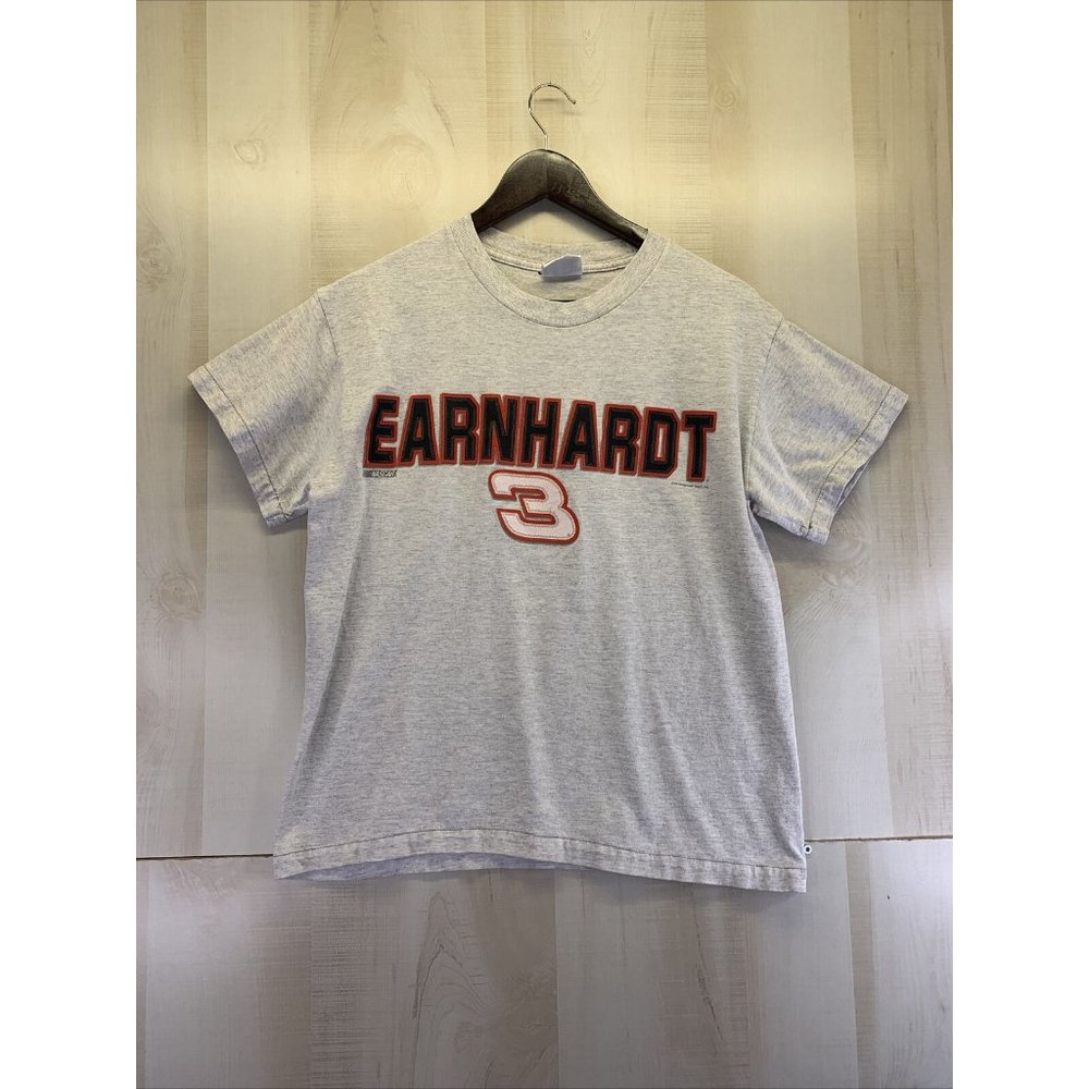 Vintage 1990s Single Stitch Dale Earnhardt 3 Nascar Patch Work Gray Me s Shirt-